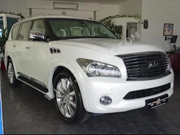 Cars For Sale Infiniti  QX  56  118,000  White  SUV  Automatic  4WD  Leather  2011  8  Yes  Gasoline