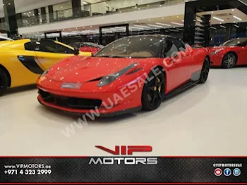 Cars For Sale Ferrari  458  Novitec Rosso  21,000  Red  Coupe / Sport  F-1  RWD  Leather  2012  8  Yes  Gasoline