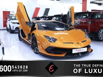Cars For Sale Lamborghini  Aventador  SVJ  51  Orange  Coupe / Sport  Automatic  AWD  Leather  2020  12  No  Gasoline