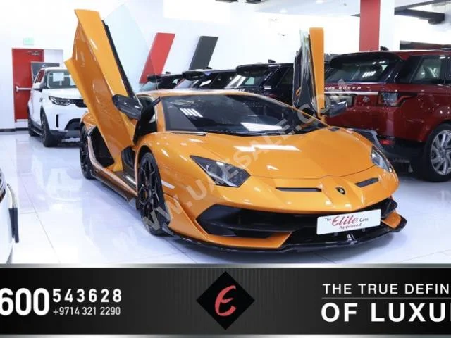 Cars For Sale Lamborghini  Aventador  SVJ  51  Orange  Coupe / Sport  Automatic  AWD  Leather  2020  12  No  Gasoline